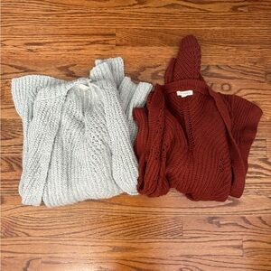 L.A. Hearts Gray & Rust Cardigan Bundle | One Size